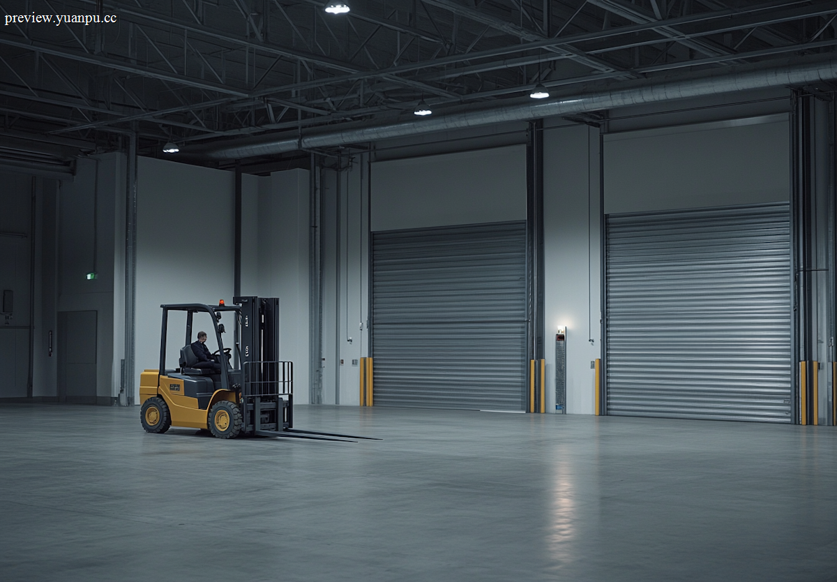 Forklift moving pallets in a warehouse